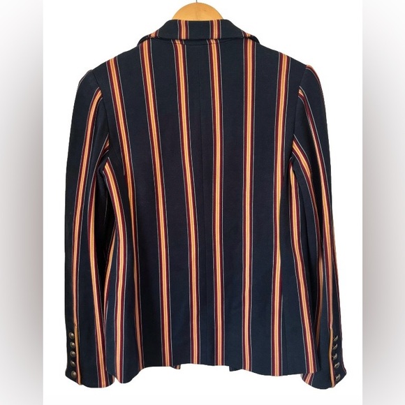 Chico’s nvy & burg stripe military blzr WM 00 (WM 2-4) southwest festival - Picture 5 of 11